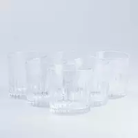 Набір склянок для віскі ребристих із товстого скла 6 штук по 310 мл, прозорий