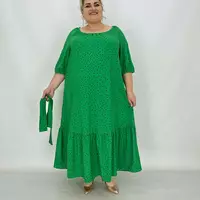 Легка вільна сукня "Патриція" з оборкою та кишенями в бічних швах 62-64