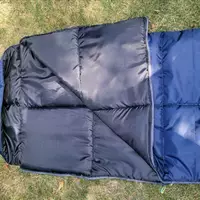 Спальний мішок ЗИМА (ковдра з капюшоном), Синій, ширина 100 см