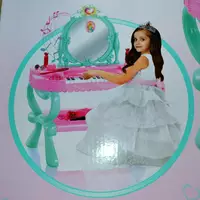 Детское трюмо XY Long Toys игрушечный туалетный столик с подсветкой трюмо со стульчиком и аксессуарами