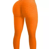 Утягивающие лосины для спорта с высокой талией, женские спортивные леггинсы для фитнеса  Оранжевые S