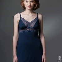 Сорочка нічна жіноча темно-синього відтінку із серії віскози (ELLEN)