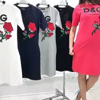 Стильное платье копия D&G с нашивкой, дорогая турция люкс качество