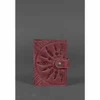 Женская кожаная обложка для паспорта 3.0 Инди бордовая