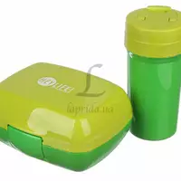 Ланч-бокс с бутылкой зеленый 700ml + 500ml 64-21-502