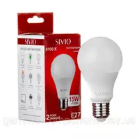 Світлодіодна лампа SIVIO А65 15W, E27, 4100K, нейтральний білий