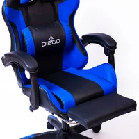 Кресло геймерское DIEGO с подставкою для ног черно-синее