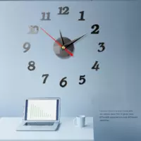 Настенные часы  3D   часы  наклейка "сделай сам" XZ123 Черные