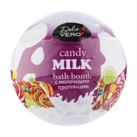 Бомбочка для ванны Dolce Vero Candy Milk с протеинами молока фиолетовая 75 г (4820091146380)