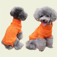 Помаранчевий светр для маленького собаки RESTEQ, розмір XS. В'язана кофта для собаки. Одяг для маленьких собак