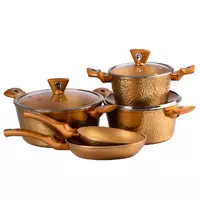 Набір посуду з антипригарним гранітним покриттям 5 предметів, коричневий
