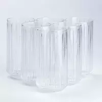 Набір склянок Lirmartur високих фігурних 6 штук по 380 мл, прозорий