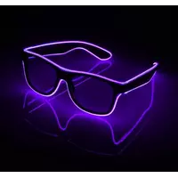 Очки светодиодные  прозрачные El Neon ray purple неоновые