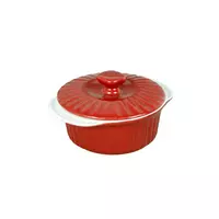 Кастрюля керамическая Kamille Красный для запекания 1.5л с крышкой KM-6100